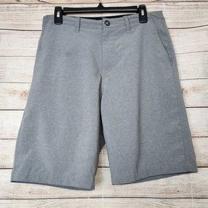 Volcom Surf & Turf 4 Way Stretch Shorts Men's 30 Gray Flat Front Chino Casual